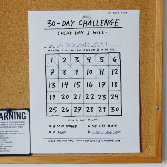 Un défi n'en est jamais vraiment un si t'as pas un calendrier pour faire des p'tits « X ». ;)